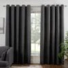 B&M Colorado Hopsack Fully Lined Charcoal Eyelet Curtains 66 X 72" -B&M 388905 388906 388907 388908 388909 colorado eyelet curtain charcoal