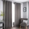 B&M Oxford Grey Black Out Curtains With Eyelets 66 X 72" -B&M 388918 388919 388920 388921 oxford grey black out curtain with eyelets 1