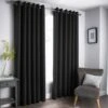 B&M Oxford Black Black Out Curtains With Eyelets 46 X 72" -B&M 388922 388923 388924 388925 388927 oxford black black out curtain with eyelets
