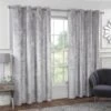 B&M Versailles Silver Crushed Velvet Fully Lined Curtains 46 X 72" -B&M 388928 versailles silver crushed velvet curtains 1