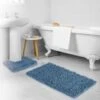 B&M Noodle Bath Mat Set - Blue -B&M 389587 beldray noodle bath mat set blue 3