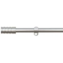 B&M Small Silver Barrel Curtain Pole 122-213cm -B&M 390193 silver small barrel curtain pole