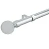 B&M Shiny Nickle Silver Orb Curtain Pole 70 - 120cm -B&M 390211 390213 shiny nickle silver orb round curtain pole 2