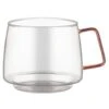 B&M Glass Mug With Coloured Handle -B&M 390328 glass mug with coloured handle