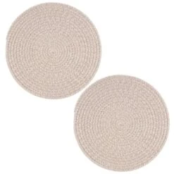 B&M Cotton Woven Placemats 2pk -B&M 390337 2pk cotton woven placemats natural 2