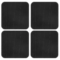 B&M Black Wooden Coasters 4pk -B&M 390404 4pk wooden coasters solid wood black 2