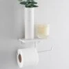 B&M Double Toilet Roll Holder & Shelf - Chrome -B&M 391064 double roll holder and shelf
