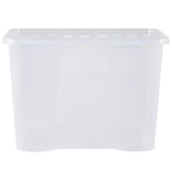 B&M Extra Large Storage Box With Lid -B&M 391380 clear 80l storgae box and lid
