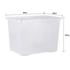 B&M Extra Large Storage Box With Lid -B&M 391380 clear 80l storgae box and lid 3