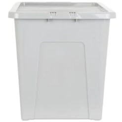 B&M Storage Box With Lid 80L - Grey 10 B&M Storage Box With Lid 80L - Grey -B&M 391381 grey 80l storage box and lid 2
