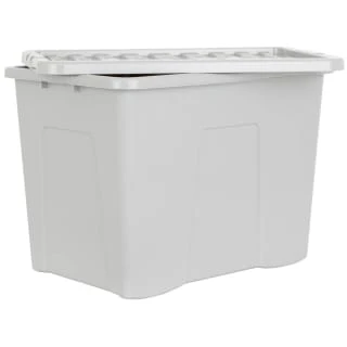B&M Storage Box With Lid 80L - Grey 4 B&M Storage Box With Lid 80L - Grey - Image 2