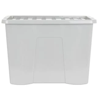 B&M Storage Box With Lid 80L - Grey 5 B&M Storage Box With Lid 80L - Grey - Image 3
