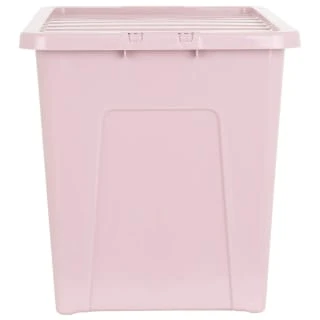 B&M Storage Box With Lid 80L - Dusty Pink 6 B&M Storage Box With Lid 80L - Dusty Pink - Image 4