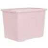 B&M Storage Box With Lid 80L - Dusty Pink -B&M 391383 dusty pink 80l storage box and lid 3
