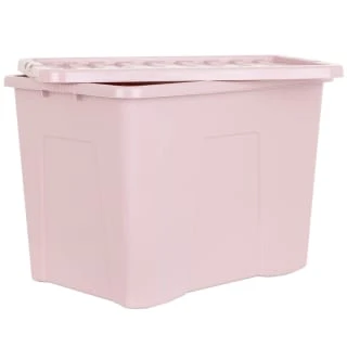 B&M Storage Box With Lid 80L - Dusty Pink 4 B&M Storage Box With Lid 80L - Dusty Pink - Image 2
