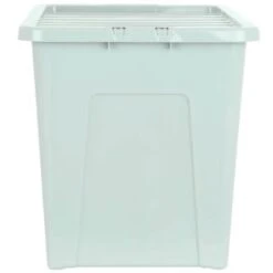B&M Storage Box With Lid 80L - Sage -B&M 391384 sage 80l storage box and lid 2