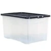 B&M Large Clear Storage Box With Lid 60L - Black -B&M 391386 clear 60 litre box with lid black 2