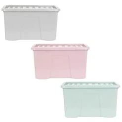B&M Storage Box With Lid 60L - Sage -B&M 391387 391388 391389 60l storage box group 2
