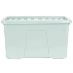 B&M Storage Box With Lid 60L - Sage -B&M 391388 sage 60l storage box