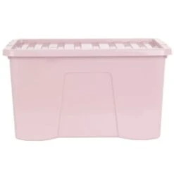 B&M Storage Box With Lid 60L - Dusty Pink -B&M 391389 dusty pink 60l storage box