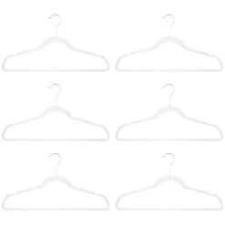 B&M Adult Clear Plastic Hanger 6pk -B&M 392151 6pk clear plastic hangers 2