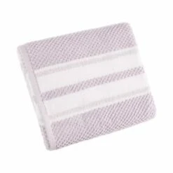 B&M Newbury Stripe Bath Towel - Grey