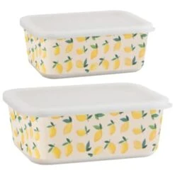 B&M Rectangular Tubs 2pk - Lemons 15 B&M Rectangular Tubs 2pk - Lemons -B&M 392929 2pk reuse and repurpose rectangle tubs lemon 3
