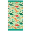 B&M Children's Beach Towel - Green Dinosaur -B&M 393915 childrens beach towel green dinosaur 2