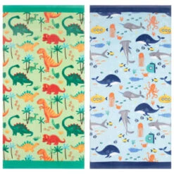 B&M Children's Beach Towel - Green Dinosaur -B&M 393915 childrens beach towel group 2