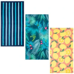 B&M Adult's Beach Towel - Blue Stripes 11 B&M Adult's Beach Towel - Blue Stripes -B&M 393917 adult printed beach towel group 2