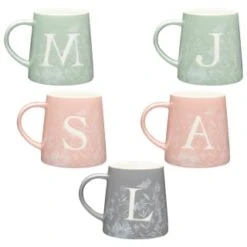B&M Floral Alphabet Mug (Assorted) 18 B&M Floral Alphabet Mug (Assorted) -B&M 394397 floral alphabet mug group