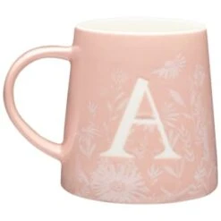 B&M Floral Alphabet Mug (Assorted) 17 B&M Floral Alphabet Mug (Assorted) -B&M 394397 floral alphabet mug pink a