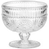 B&M Embossed Glass Dessert Bowl -B&M 394424 glass embossed dessert bowl clear