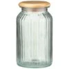 B&M Large Ribbed Glass Jar With Wooden Lid 1 B&M Large Ribbed Glass Jar With Wooden Lid -B&M 394426 ribbed glass jar with wooden lid large 2