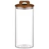 B&M Large Glass Jar With Acacia Wood Lid -B&M 394438 large glass canister with acacia wood 2