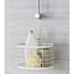B&M Hanging Bathroom Caddy - White -B&M 394579 hanging caddy white