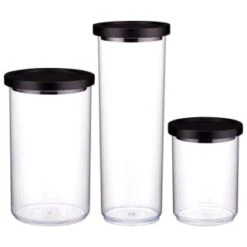 B&M Canister With Airtight Wooden Lid 750ml -B&M 394622 394623 394624 1 7l canister with black lid group 1