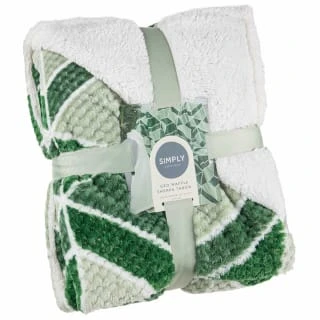 B&M Simply Geo Waffle Throw - Green 3 B&M Simply Geo Waffle Throw - Green