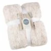 B&M Simply Two Tone Teddy Throw - Natural -B&M 394924 simply two tone teddy throw natural