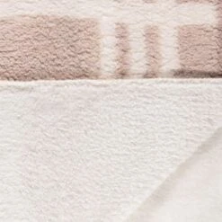 B&M Check Sherpa Throw - Natural -B&M 394999 check sherpa throw natural 3