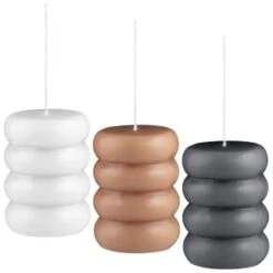 B&M Ribbed Pillar Candle - Brown -B&M 395415 shaped pillar candle