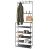 B&M Essentials 16 Hook Garment Rack With Shelving -B&M 395496 essentials 16 hook garment rack with shelving