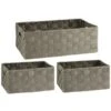 B&M Caen Set Of 3 Paper Rope Baskets - Grey