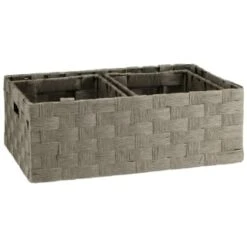 B&M Caen Set Of 3 Paper Rope Baskets - Grey -B&M 395868 caen set of 3 paper rope baskets grey