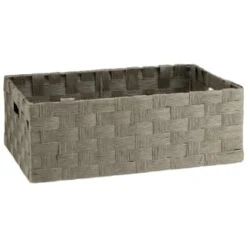 B&M Caen Set Of 3 Paper Rope Baskets - Grey -B&M 395868 caen set of 3 paper rope baskets grey 3