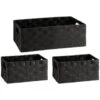 B&M Caen Set Of 3 Paper Rope Baskets - Black -B&M 395869 caen set of 3 paper rope baskets black 2