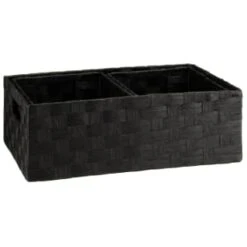 B&M Caen Set Of 3 Paper Rope Baskets - Black -B&M 395869 caen set of 3 paper rope baskets black