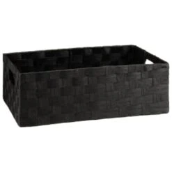 B&M Caen Set Of 3 Paper Rope Baskets - Black -B&M 395869 caen set of 3 paper rope baskets black 3