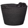 B&M Cara Rope Basket With Handle - Black -B&M 395872 cara rope basket with handle black
