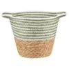 B&M Stripe Top Basket With Handle - Green 1 B&M Stripe Top Basket With Handle - Green -B&M 395891 stripe top basket with handle green